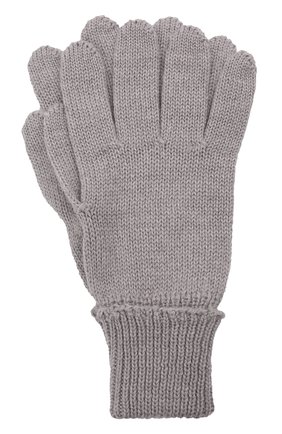 Детские шерстяные перчатки IL TRENINO серого цвета, арт. 21 4055 | Фото 1 (Материал: Шерсть, Текстиль)