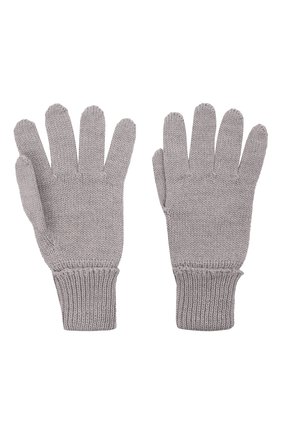 Детские шерстяные перчатки IL TRENINO серого цвета, арт. 21 4055 | Фото 2 (Материал: Шерсть, Текстиль)