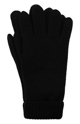 Детские шерстяные перчатки IL TRENINO черного цвета, арт. 21 4063 | Фото 1 (Материал: Шерсть, Текстиль)