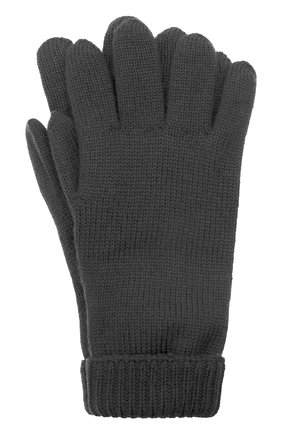 Детские шерстяные перчатки IL TRENINO темно-серого цвета, арт. 21 4063 | Фото 1 (Материал: Шерсть, Текстиль)