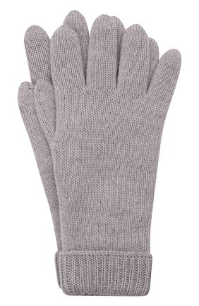 Детские шерстяные перчатки IL TRENINO серого цвета, арт. 21 4063 | Фото 1 (Материал: Шерсть, Текстиль)