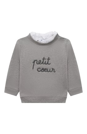 Детский хлопковый свитшот TARTINE ET CHOCOLAT серого цвета по цене 6875 руб., арт. TT15011/1M-1A | Фото 1 Детский хлопковый свитшот TARTINE ET CHOCOLAT серого цвета, арт. TT15011/1M-1A | Фото 1 (Материал внешний: Хлопок; Рукава: Длинные)