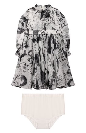 Женский комплект из платья и шорт DOLCE & GABBANA черно-белого цвета по цене 67800 руб., арт. L22DW8/IS1JP | Фото 1 Женский комплект из платья и шорт DOLCE & GABBANA черно-белого цвета, арт. L22DW8/IS1JP | Фото 1 (Рукава: Длинные; Материал внешний: Шелк)