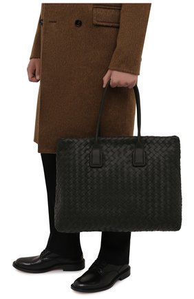 Женский кожаная сумка-тоут classic hidrology BOTTEGA VENETA темно-зеленого цвета по цене 330500 руб., арт. 667286/V0E51 | Фото 2 Женский кожаная сумка-тоут classic hidrology BOTTEGA VENETA темно-зеленого цвета, арт. 667286/V0E51 | Фото 2 (Материал: Натуральная кожа; Размер: large)