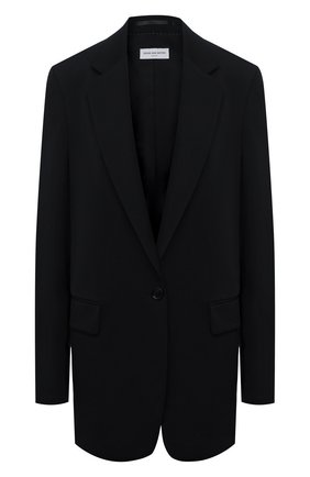Женский шерстяной жакет DRIES VAN NOTEN черного цвета по цене 92400 руб., арт. 212-010424-3231 | Фото 1 Женский шерстяной жакет DRIES VAN NOTEN черного цвета, арт. 212-010424-3231 | Фото 1 (Материал внешний: Шерсть; Рукава: Длинные; Длина (для топов): Удлиненные; Материал подклада: Вискоза; Женское Кросс-КТ: Жакет-одежда; Случай: Повседневный; Стили: Кэжуэл; 1-2-бортные: Однобортные)