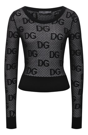 Женский пуловер из вискозы DOLCE & GABBANA черного цвета по цене 66200 руб., арт. FXD69T/JAIEK | Фото 1 Женский пуловер из вискозы DOLCE & GABBANA черного цвета, арт. FXD69T/JAIEK | Фото 1 (Длина (для топов): Стандартные; Рукава: Длинные; Материал внешний: Вискоза; Женское Кросс-КТ: Пуловер-одежда; Стили: Гламурный)