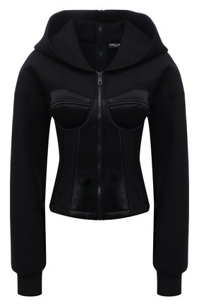 Женский толстовка DOLCE & GABBANA черного цвета по цене 128500 руб., арт. F9J79T/G7BDZ | Фото 1 Женский толстовка DOLCE & GABBANA черного цвета, арт. F9J79T/G7BDZ | Фото 1 (Рукава: Длинные; Материал внешний: Вискоза, Хлопок; Длина (для топов): Стандартные; Женское Кросс-КТ: Кардиган-одежда, Толстовка-одежда; Стили: Спорт-шик)