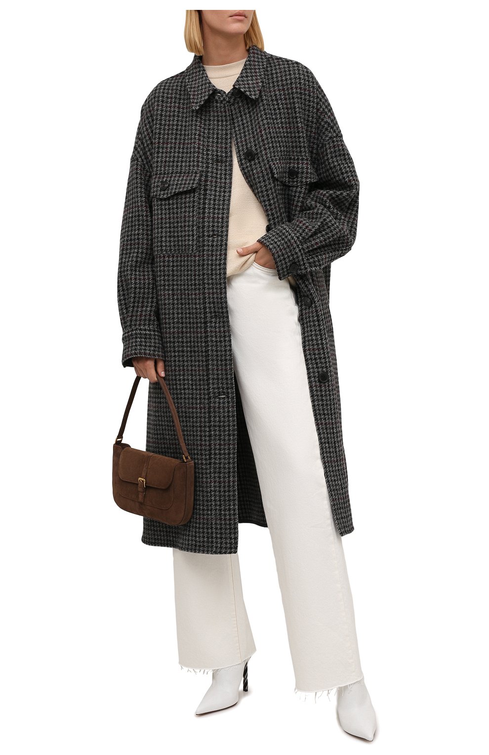 Женское темно-серое шерстяное пальто ISABEL MARANT ETOILE — купить в ...