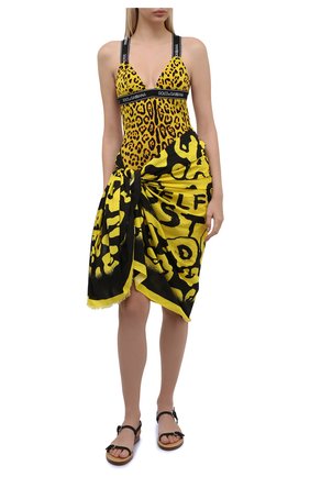 Женское хлопковое парео DOLCE & GABBANA желтого цвета по цене 37800 руб., арт. 04A01J/FI5AS | Фото 2 Женское хлопковое парео DOLCE & GABBANA желтого цвета, арт. 04A01J/FI5AS | Фото 2 (Материал: Текстиль, Хлопок)