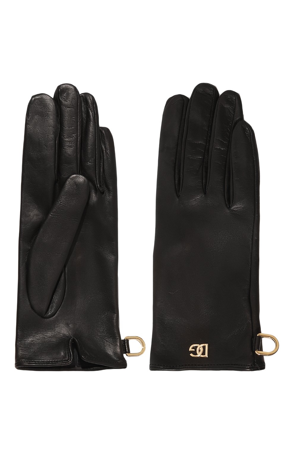 Женские кожаные перчатки DOLCE & GABBANA черного цвета, арт. BF0189/AQ630 | Фото 2 (Материал: Натуральная кожа)