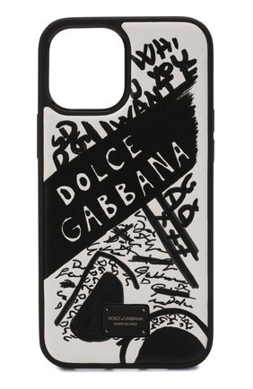 Чехол для iphone 12 pro max DOLCE & GABBANA черно-белого цвета, арт. BP2906/AQ276 | Фото 1 (Материал: Пластик)