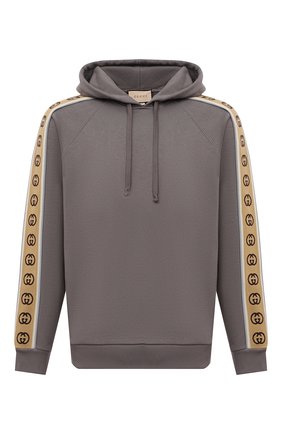 Мужской хлопковое худи GUCCI серого цвета по цене 88200 руб., арт. 596230/XJBUW | Фото 1 Мужской хлопковое худи GUCCI серого цвета, арт. 596230/XJBUW | Фото 1 (Материал внешний: Хлопок; Мужское Кросс-КТ: Худи-одежда; Рукава: Длинные; Длина (для топов): Стандартные; Стили: Спорт-шик)