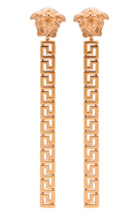 Женские серьги greca VERSACE золотого цвета по цене 42300 руб., арт. 1000867/1A00620 | Фото 1 Женские серьги greca VERSACE золотого цвета, арт. 1000867/1A00620 | Фото 1 (Аксессуары: Аксессуары; Материал: Металл)