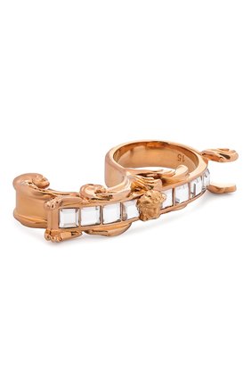 Женское кольцо VERSACE золотого цвета по цене 26600 руб., арт. 1000870/1A00621 | Фото 1 Женское кольцо VERSACE золотого цвета, арт. 1000870/1A00621 | Фото 1 (Материал: Металл)