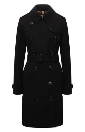 Женский хлопковый тренч kensington BURBERRY черного цвета по цене 175000 руб., арт. 8045783 | Фото 1 Женский хлопковый тренч kensington BURBERRY черного цвета, арт. 8045783 | Фото 1 (Материал внешний: Хлопок; Рукава: Длинные; Материал подклада: Хлопок; Длина (верхняя одежда): До колена; Стили: Кэжуэл)