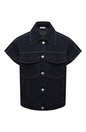 Женская джинсовая куртка DRIES VAN NOTEN синего цвета по цене 25600 руб., арт. 212-010506-3373 | Фото 1 Женская джинсовая куртка DRIES VAN NOTEN синего цвета, арт. 212-010506-3373 | Фото 1 (Рукава: Короткие; Длина (верхняя одежда): Короткие; Материал внешний: Хлопок; Кросс-КТ: Деним, Куртка; Стили: Гранж)