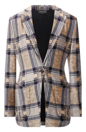 Женский жакет из вискозы GIORGIO ARMANI разноцветного цвета по цене 212500 руб., арт. 6KAG55/AJDDZ | Фото 1 Женский жакет из вискозы GIORGIO ARMANI разноцветного цвета, арт. 6KAG55/AJDDZ | Фото 1 (Материал внешний: Синтетический материал, Вискоза; Материал подклада: Синтетический материал; Рукава: Длинные; Длина (для топов): Стандартные; Женское Кросс-КТ: Жакет-одежда; 1-2-бортные: Однобортные; Стили: Кэжуэл; Случай: Повседневный)