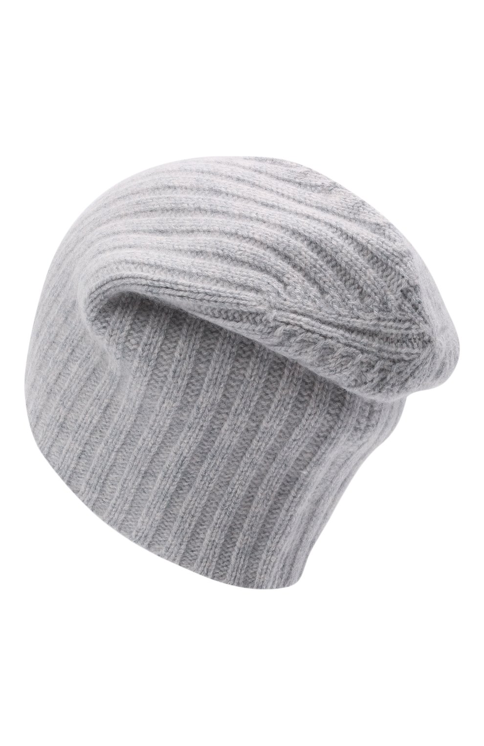 Женская кашемировая шапка ALLUDE серого цвета, арт. 215/60630 | Фото 3 (Материал: Текстиль, Кашемир, Шерсть)
