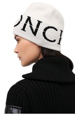 Женская шерстяная шапка MONCLER белого цвета, арт. G2-093-3B000-12-M1122 | Фото 2 (Материал: Текстиль, Шерсть)