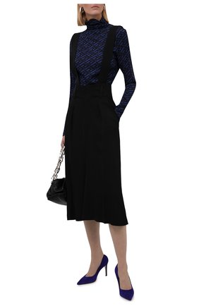 Женское шелковое боди VERSACE синего цвета по цене 75500 руб., арт. 1002161/1A01805 | Фото 2 Женское шелковое боди VERSACE синего цвета, арт. 1002161/1A01805 | Фото 2 (Материал внешний: Шелк; Рукава: Длинные; Женское Кросс-КТ: Боди-одежда; Стили: Кэжуэл)