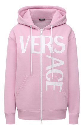 Женский хлопковая толстовка VERSACE розового цвета по цене 95650 руб., арт. 1001049/1A01174 | Фото 1 Женский хлопковая толстовка VERSACE розового цвета, арт. 1001049/1A01174 | Фото 1 (Рукава: Длинные; Длина (для топов): Стандартные; Материал внешний: Хлопок; Женское Кросс-КТ: Кардиган-одежда, Толстовка-одежда; Стили: Спорт-шик)