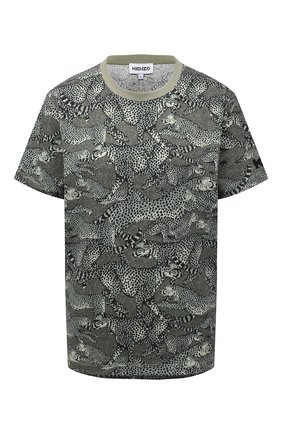 Женская хлопковая футболка KENZO хаки цвета по цене 17650 руб., арт. FB62TS9194SA | Фото 1 Женская хлопковая футболка KENZO хаки цвета, арт. FB62TS9194SA | Фото 1 (Рукава: Короткие; Материал внешний: Хлопок; Длина (для топов): Стандартные; Женское Кросс-КТ: Футболка-одежда; Принт: С принтом; Стили: Спорт-шик)