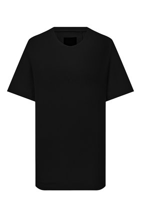 Женская хлопковая футболка GIVENCHY черного цвета, арт. BW707Z30NH | Фото 1 (Материал внешний: Хлопок; Женское Кросс-КТ: Футболка-одежда; Рукава: Короткие; Принт: Без принта; Длина (для топов): Стандартные; Стили: Спорт-шик)