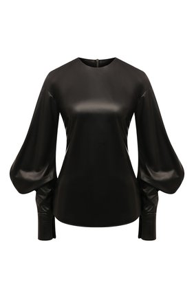 Женская кожаная блузка TOM FORD черного цвета по цене 285000 руб., арт. TSL259-LEX217 | Фото 1 Женская кожаная блузка TOM FORD черного цвета, арт. TSL259-LEX217 | Фото 1 (Длина (для топов): Стандартные; Рукава: Длинные; Материал подклада: Шелк; Женское Кросс-КТ: Блуза-одежда; Принт: Без принта; Стили: Романтичный; Материал внешний: Натуральная кожа)