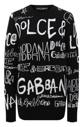 Женский шерстяной пуловер DOLCE & GABBANA черно-белого цвета по цене 167000 руб., арт. FX236Z/JBVK8 | Фото 1 Женский шерстяной пуловер DOLCE & GABBANA черно-белого цвета, арт. FX236Z/JBVK8 | Фото 1 (Рукава: Длинные; Длина (для топов): Стандартные; Материал внешний: Шерсть; Женское Кросс-КТ: Пуловер-одежда; Стили: Кэжуэл)