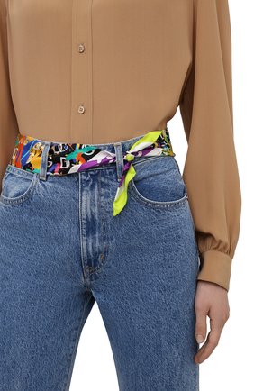Женский шелковый платок DOLCE & GABBANA зеленого цвета по цене 14350 руб., арт. FS215A/FI17J | Фото 2 Женский шелковый платок DOLCE & GABBANA зеленого цвета, арт. FS215A/FI17J | Фото 2 (Материал: Текстиль, Шелк; Принт: С принтом)