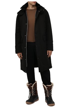 Мужские комбинированные сапоги DSQUARED2 коричневого цвета по цене 30750 руб., арт. SBM0011 11704597 | Фото 2 Мужские комбинированные сапоги DSQUARED2 коричневого цвета, арт. SBM0011 11704597 | Фото 2 (Материал внутренний: Текстиль; Материал внешний: Текстиль; Подошва: Плоская; Мужское Кросс-КТ: Сапоги-обувь)