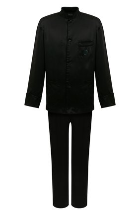 Мужская шелковая пижама GIORGIO ARMANI черного цвета по цене 125500 руб., арт. 100098/CC820 | Фото 1 Мужская шелковая пижама GIORGIO ARMANI черного цвета, арт. 100098/CC820 | Фото 1 (Рукава: Длинные; Длина (для топов): Стандартные; Длина (брюки, джинсы): Стандартные; Материал внешний: Шелк; Кросс-КТ: домашняя одежда)
