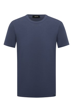 Мужская хлопковая футболка TOM FORD темно-синего цвета по цене 10400 руб., арт. T4M081040 | Фото 1 Мужская хлопковая футболка TOM FORD темно-синего цвета, арт. T4M081040 | Фото 1 (Материал внешний: Хлопок; Кросс-КТ: домашняя одежда; Длина (для топов): Стандартные; Рукава: Короткие)