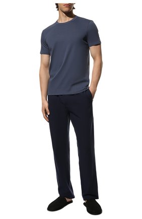 Мужская хлопковая футболка TOM FORD темно-синего цвета, арт. T4M081040 | Фото 2 (Материал внешний: Хлопок; Кросс-КТ: домашняя одежда; Длина (для топов): Стандартные; Рукава: Короткие)