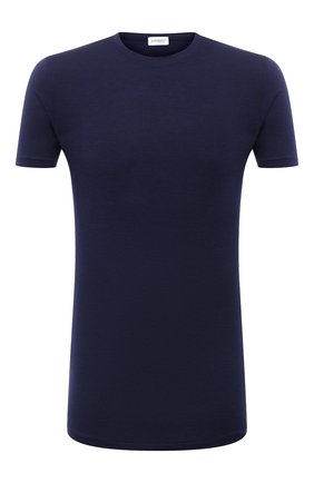Мужская футболка ZIMMERLI темно-синего цвета по цене 9450 руб., арт. 718-8251 | Фото 1 Мужская футболка ZIMMERLI темно-синего цвета, арт. 718-8251 | Фото 1 (Материал внешний: Синтетический материал; Кросс-КТ: домашняя одежда; Длина (для топов): Стандартные; Рукава: Короткие)