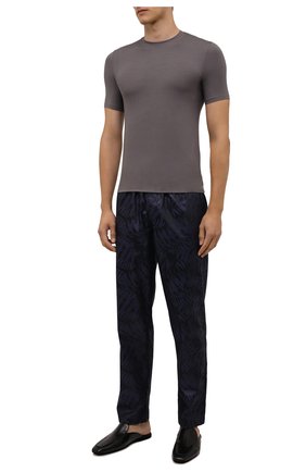 Мужская футболка ZIMMERLI светло-серого цвета, арт. 700-1341 | Фото 2 (Материал внешний: Синтетический материал; Кросс-КТ: домашняя одежда; Рукава: Короткие; Длина (для топов): Стандартные)