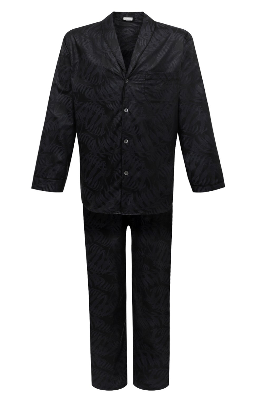 Мужская хлопковая пижама ZIMMERLI темно-синего цвета, арт. 4737-75016 | Фото 1 (Рукава: Длинные; Длина (брюки, джинсы): Стандартные; Кросс-КТ: домашняя одежда; Длина (для топов): Стандартные; Материал внешний: Хлопок)