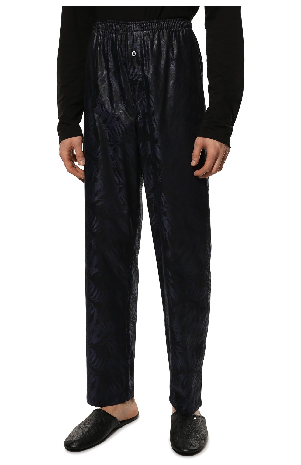 Мужская хлопковая пижама ZIMMERLI темно-синего цвета, арт. 4737-75016 | Фото 5 (Рукава: Длинные; Длина (брюки, джинсы): Стандартные; Кросс-КТ: домашняя одежда; Длина (для топов): Стандартные; Материал внешний: Хлопок)