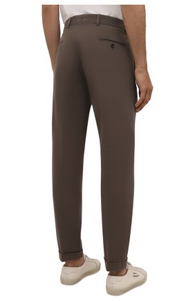 Мужские хлопковые брюки LORO PIANA коричневого цвета, арт. FAL8006 | Фото 4 (Длина (брюки, джинсы): Стандартные; Случай: Повседневный; Материал внешний: Хлопок; Стили: Кэжуэл)