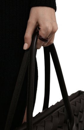 Женское кольцо BOTTEGA VENETA коричневого цвета по цене 29950 руб., арт. 666044/VAHU4 | Фото 2 Женское кольцо BOTTEGA VENETA коричневого цвета, арт. 666044/VAHU4 | Фото 2 (Материал: Серебро)
