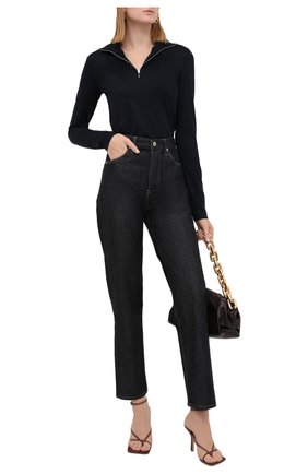Женский хлопковый пуловер JIL SANDER темно-синего цвета по цене 28200 руб., арт. JPPT705503-WT257108 | Фото 2 Женский хлопковый пуловер JIL SANDER темно-синего цвета, арт. JPPT705503-WT257108 | Фото 2 (Материал внешний: Хлопок; Женское Кросс-КТ: Пуловер-одежда; Рукава: Длинные; Длина (для топов): Стандартные; Стили: Кэжуэл)