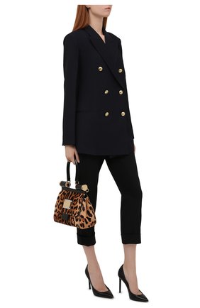 Женские брюки из шерсти и шелка DOLCE & GABBANA черного цвета по цене 69950 руб., арт. FTB72T/FUBAJ | Фото 2 Женские брюки из шерсти и шелка DOLCE & GABBANA черного цвета, арт. FTB72T/FUBAJ | Фото 2 (Длина (брюки, джинсы): Укороченные; Материал внешний: Шерсть; Стили: Спорт-шик; Женское Кросс-КТ: Брюки-одежда; Силуэт Ж (брюки и джинсы): Узкие)