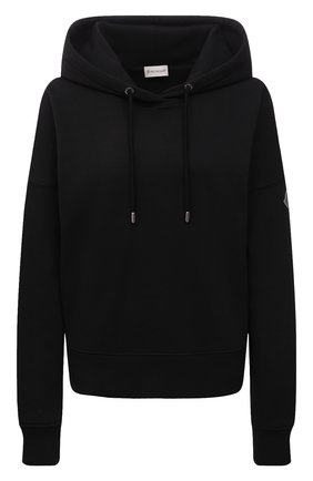 Женский хлопковое худи MONCLER черного цвета по цене 43000 руб., арт. G2-093-8G000-29-809LC | Фото 1 Женский хлопковое худи MONCLER черного цвета, арт. G2-093-8G000-29-809LC | Фото 1 (Материал внешний: Хлопок; Стили: Спорт-шик; Женское Кросс-КТ: Худи-одежда, Худи-спорт; Длина (для топов): Стандартные; Рукава: Длинные)