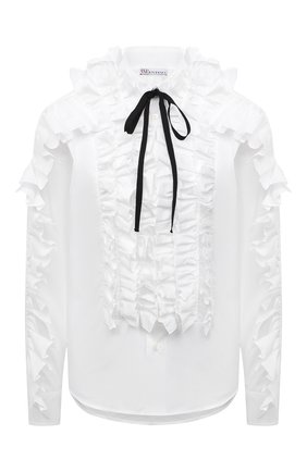 Женская блузка REDVALENTINO белого цвета по цене 46950 руб., арт. WR0ABH10/LUN | Фото 1 Женская блузка REDVALENTINO белого цвета, арт. WR0ABH10/LUN | Фото 1 (Материал внешний: Синтетический материал, Хлопок; Длина (для топов): Стандартные; Рукава: Длинные; Стили: Романтичный; Принт: Без принта; Женское Кросс-КТ: Блуза-одежда)