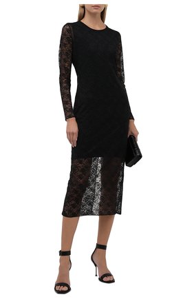 Женское платье REDVALENTINO черного цвета по цене 56600 руб., арт. WR0MJ07V/68E | Фото 2 Женское платье REDVALENTINO черного цвета, арт. WR0MJ07V/68E | Фото 2 (Материал подклада: Хлопок; Рукава: Длинные; Материал внешний: Синтетический материал; Длина Ж (юбки, платья, шорты): Миди; Стили: Гламурный; Случай: Вечерний; Женское Кросс-КТ: Платье-одежда, платье-футляр)