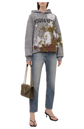Женский хлопковое худи DSQUARED2 серого цвета по цене 56900 руб., арт. S72GU0359/S25477 | Фото 2 Женский хлопковое худи DSQUARED2 серого цвета, арт. S72GU0359/S25477 | Фото 2 (Длина (для топов): Стандартные; Материал внешний: Хлопок; Рукава: Длинные; Стили: Спорт-шик; Женское Кросс-КТ: Худи-одежда)