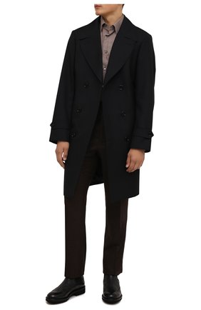 Мужские брюки из шерсти и кашемира TOM FORD коричневого цвета, арт. 228R02/732D42 | Фото 2 (Материал внешний: Шерсть; Длина (брюки, джинсы): Стандартные; Случай: Повседневный; Стили: Кэжуэл)