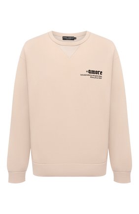Мужской хлопковый свитшот DOLCE & GABBANA бежевого цвета по цене 66500 руб., арт. G9VD9Z/FU77G | Фото 1 Мужской хлопковый свитшот DOLCE & GABBANA бежевого цвета, арт. G9VD9Z/FU77G | Фото 1 (Длина (для топов): Стандартные; Рукава: Длинные; Материал внешний: Хлопок; Мужское Кросс-КТ: свитшот-одежда; Принт: С принтом; Стили: Гранж)