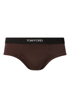 Мужские хлопковые брифы TOM FORD темно-коричневого цвета по цене 4960 руб., арт. T4LC11040 | Фото 1 Мужские хлопковые брифы TOM FORD темно-коричневого цвета, арт. T4LC11040 | Фото 1 (Материал внешний: Хлопок; Кросс-КТ: бельё; Мужское Кросс-КТ: Трусы)