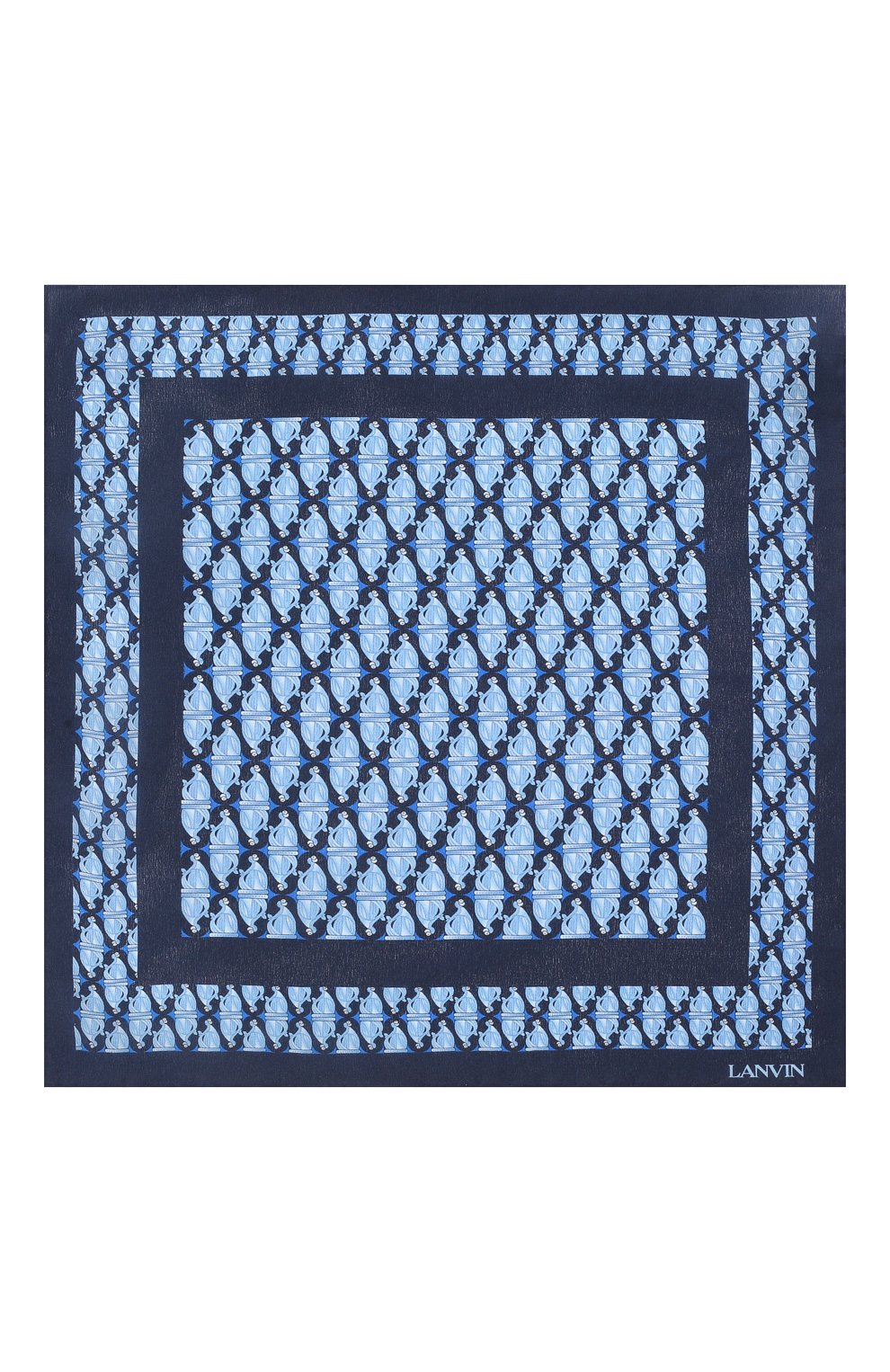 Мужской шелковый платок LANVIN темно-синего цвета, арт. 3812/HANDKERCHIEF | Фото 3 (Материал: Текстиль, Шелк)